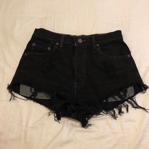 Levi high waisted cut off denim shorts